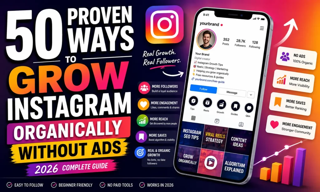 50 Proven Ways to Grow Instagram Organically Without Ads