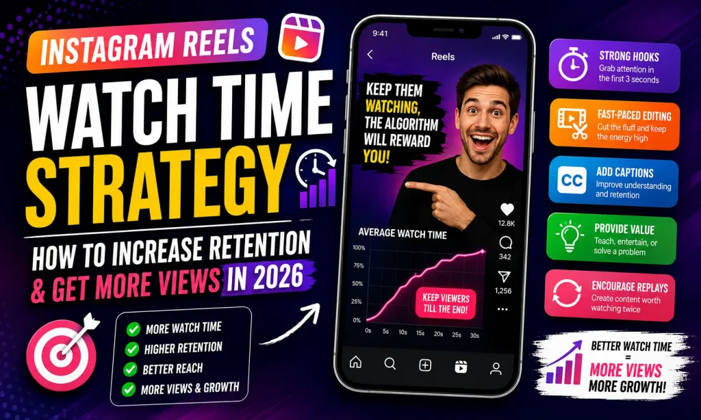 Instagram Reels Watch Time Strategy: How to Increase Retention &Get More Views in 2026